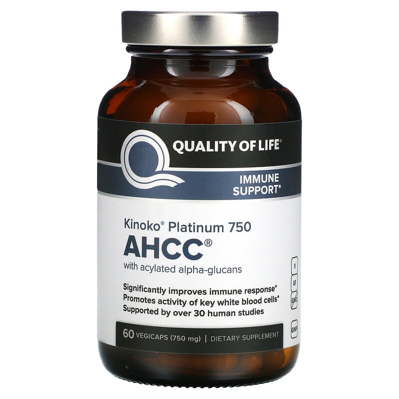 Quality of Life Labs Kinoko Platinum AHCC 750 mg 60 Vegicaps 812259003370