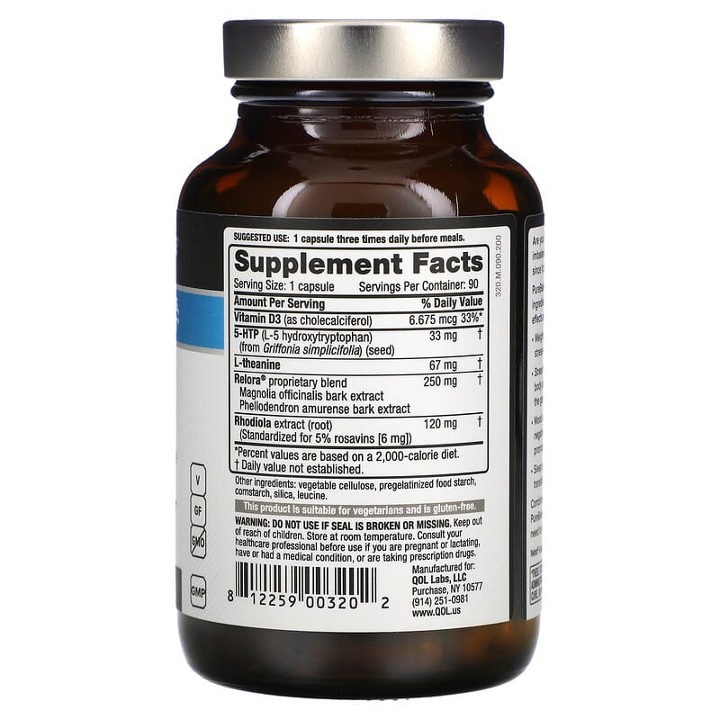 Quality of Life Labs, PureBalance, Serotonin, 90 Capsules 812259003202