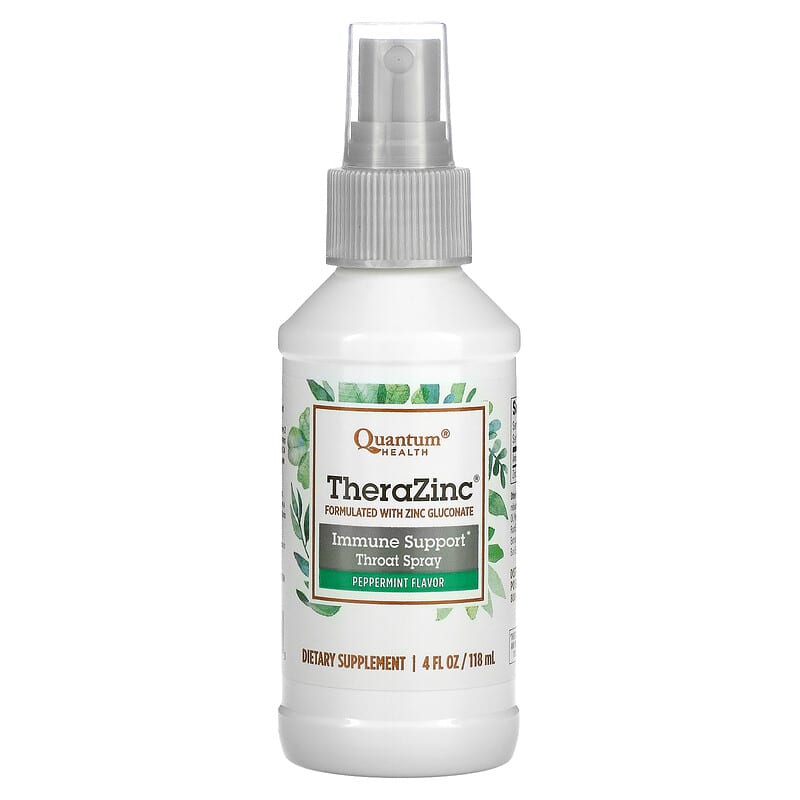 Quantum Health TheraZinc Immune Support Throat Spray Peppermint 4 fl oz (118 ml) 46985017053