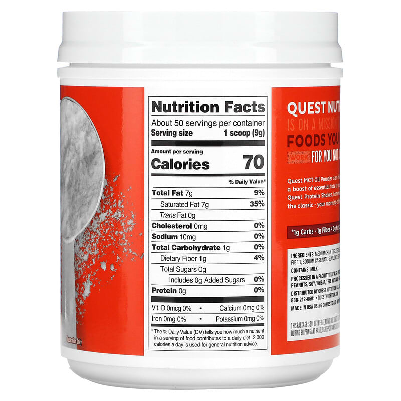 Quest Nutrition, MCT Oil Powder, 1 lb (454 g) 888849000883