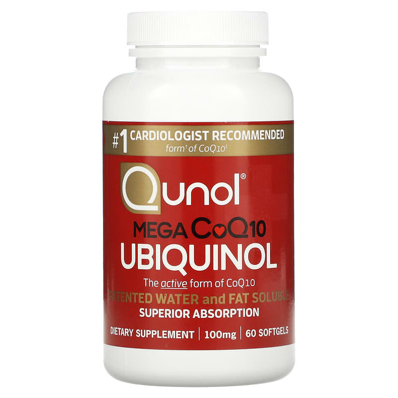 Qunol Mega CoQ10 Ubiquinol 100 mg 60 Softgels 898440001288
