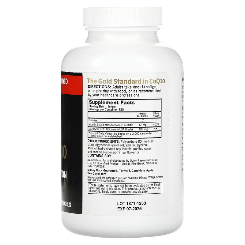 Qunol, Ultra CoQ10, 100 mg, 120 Softgels 898440001165