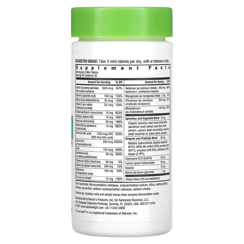 Rainbow Light, 50+ Mini Tablet, Multivitamin, 90 Tablets 21888113422