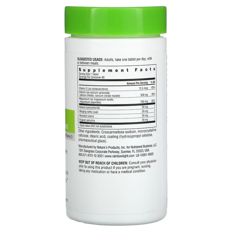Rainbow Light, Calcium with Magnesium & Vitamin D3, 90 Tablets 21888109517