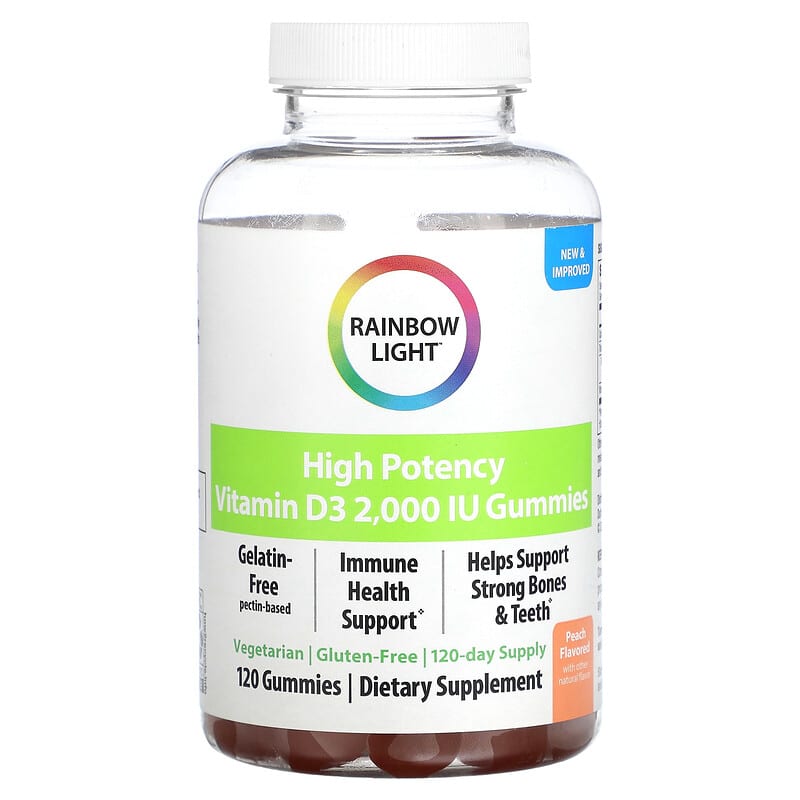 Rainbow Light High Potency Vitamin D3 Peach 2,000 IU 120 Gummies 21888204397