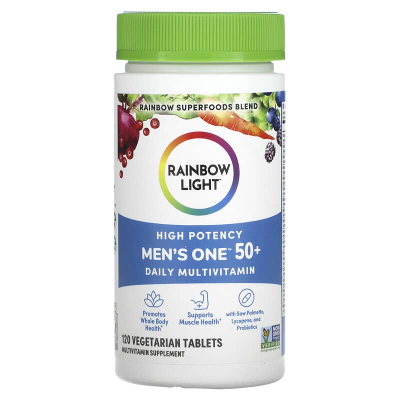 Rainbow Light, Men's One 50+ Daily Multivitamin, High Potency, 120 Vegetarian Tablets 21888204052
