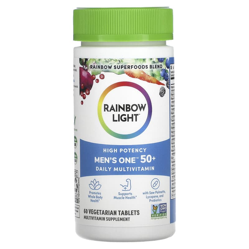 Rainbow Light, Men's One 50+ Daily Multivitamin, High Potency, 60 Vegetarian Tablets 21888204038