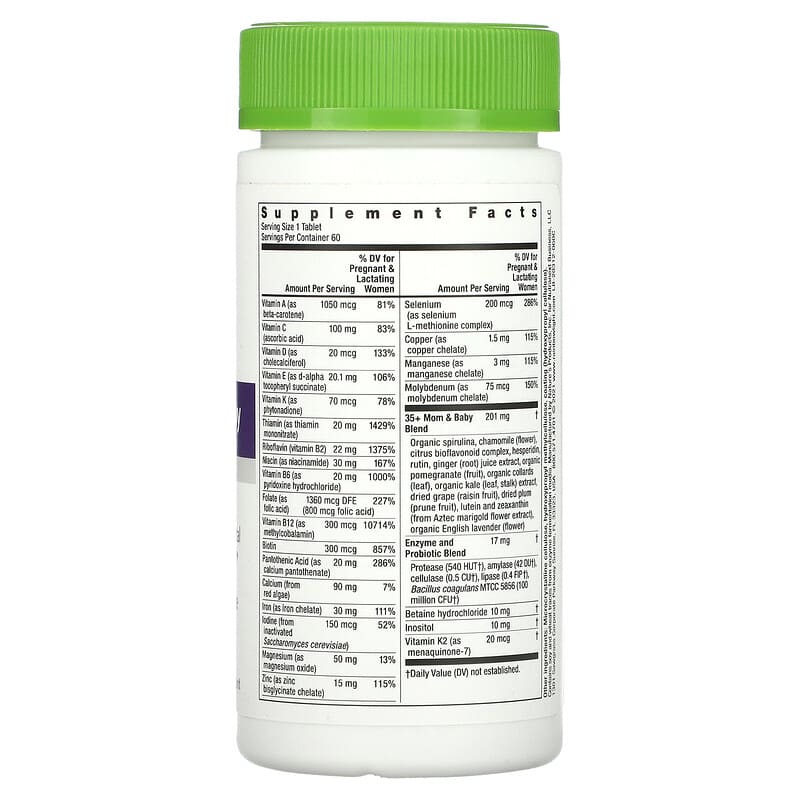 Rainbow Light, Multivitamin, 35+ Mom and Baby, 60 Tablets 21888203123