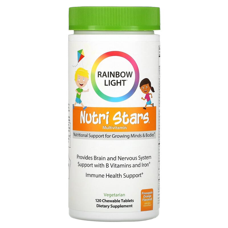 Rainbow Light Nutri Stars Multivitamin Pineapple Orange 120 Chewable Tablets 21888105441
