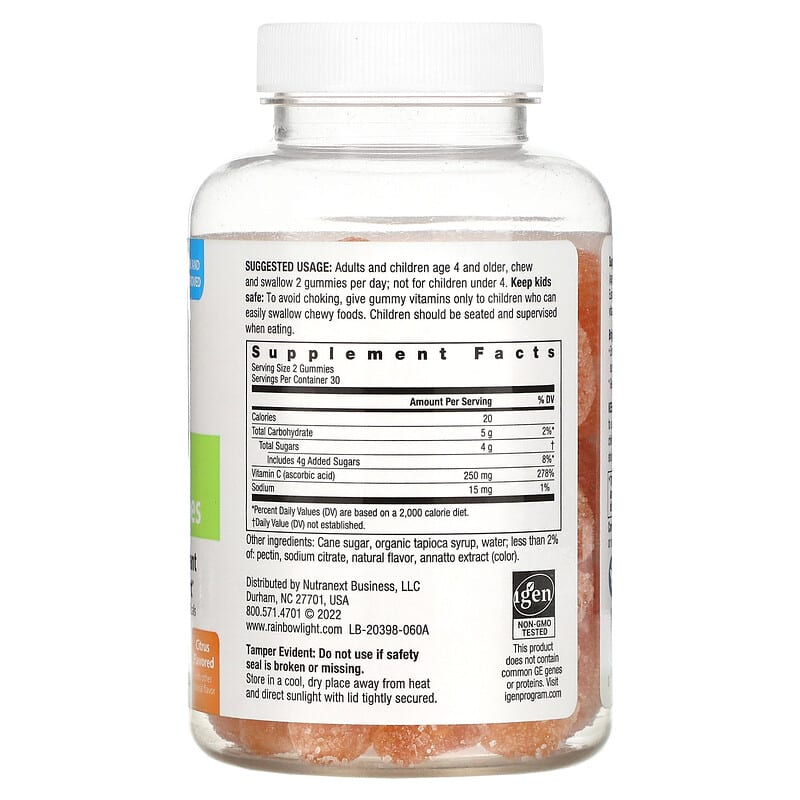 Rainbow Light, Vitamin C Gummies, Citrus, 60 Gummies 21888203987