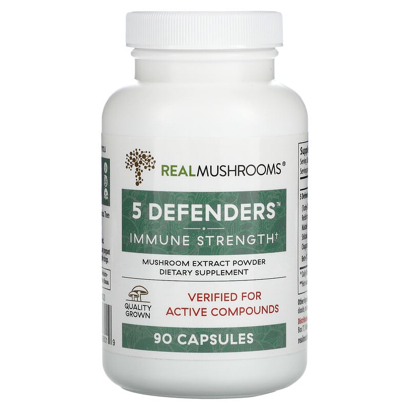 Real Mushrooms 5 Defenders Immune Strength 90 Capsules 628110068019