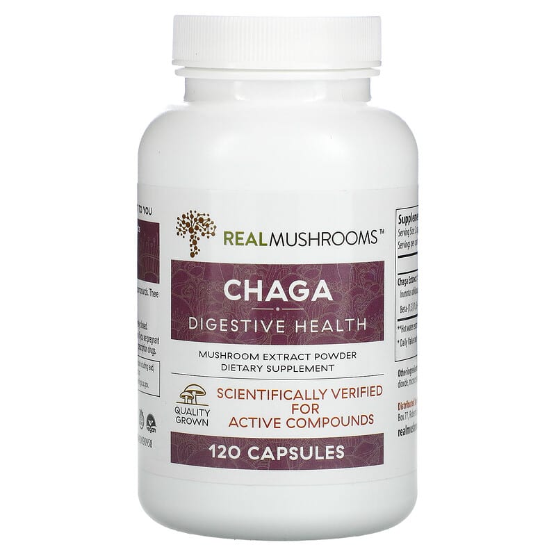 Real Mushrooms Chaga Digestive Health 120 Capsule 628110068064
