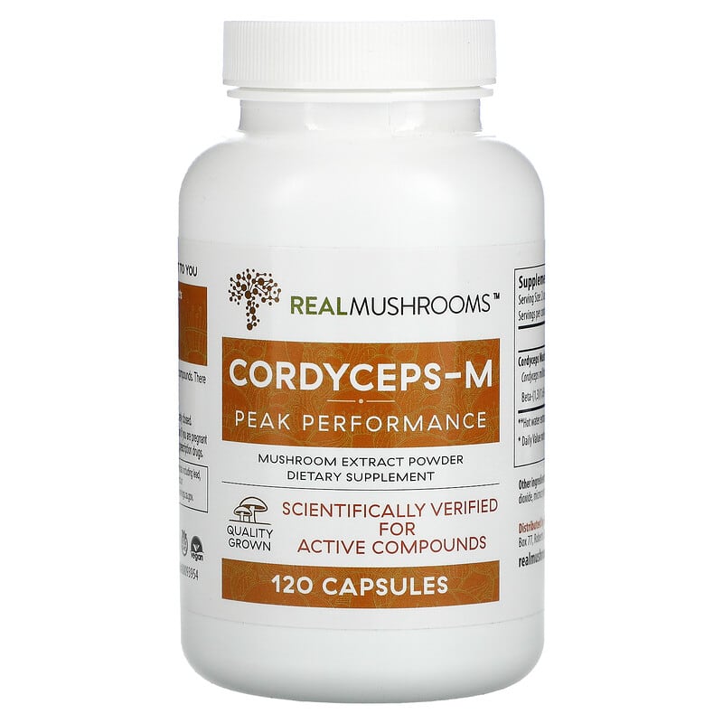 Real Mushrooms Cordycep-M Peak Performance 120 Capsules 628110068057