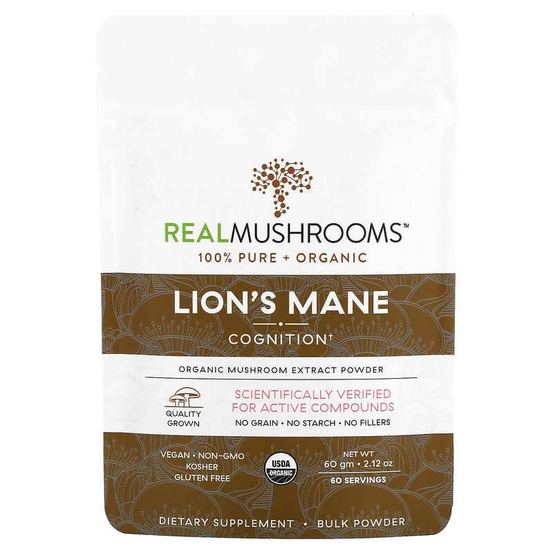 Real Mushrooms Lion's Mane Cognition Bulk Powder 2.12 oz (60 g) 627843438731