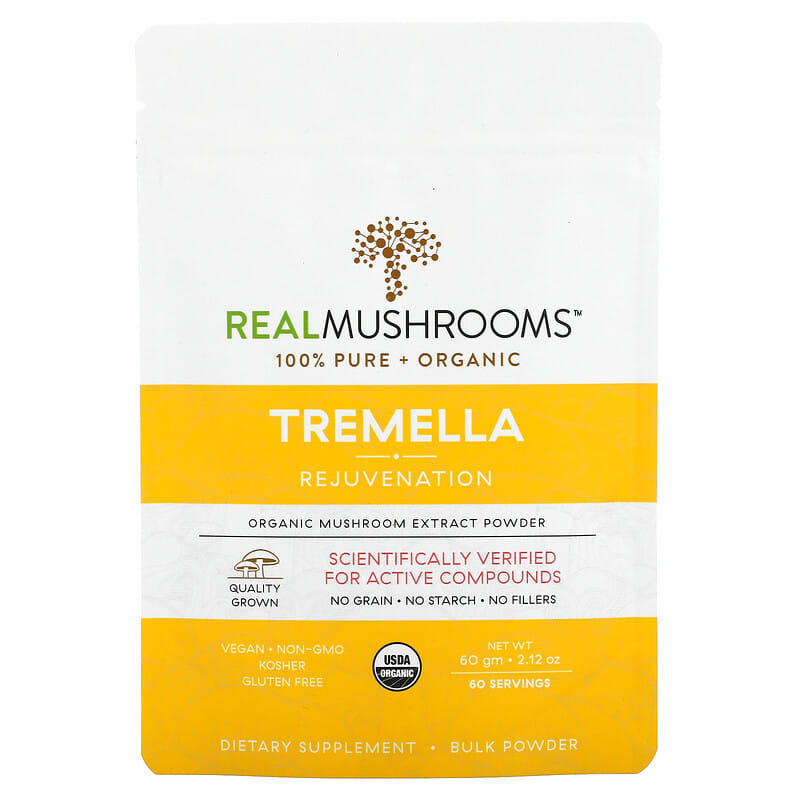 Real Mushrooms Tremella Organic Mushroom Extract Powder 2.12 oz (60 g) 628110068422
