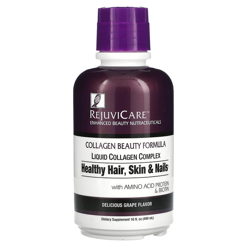 Rejuvicare Collagen Beauty Formula Liquid Collagen Complex Healthy Hair Skin & Nails Grape 16 fl oz (480 ml) 35046074210