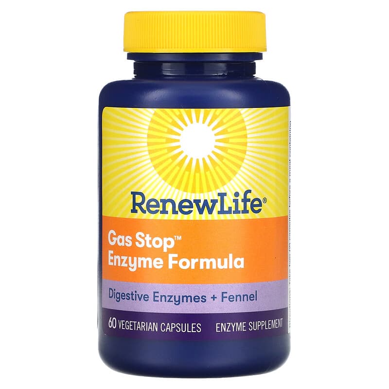 Renew Life, Gas Stop Enzyme Formula, 60 Vegetarian Capsules 631257534897