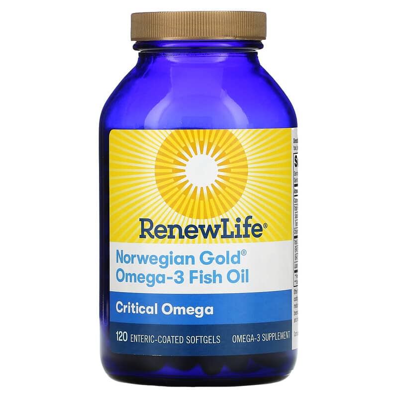 Renew Life, Norwegian Gold Omega-3 Fish Oil, 850 mg, 120 Enteric-Coated Softgels 631257154057