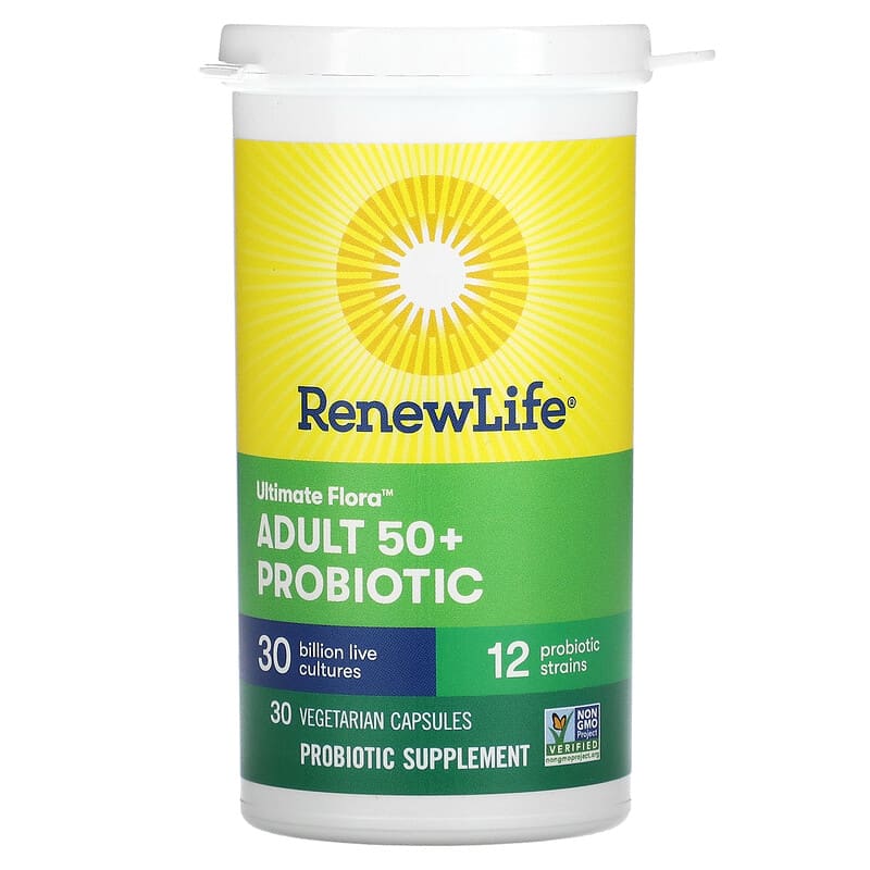 Renew Life, Ultimate Flora,  Adult 50+ Probiotic, 30 Billion Live Cultures, 30 Vegetarian Capsules 631257121127