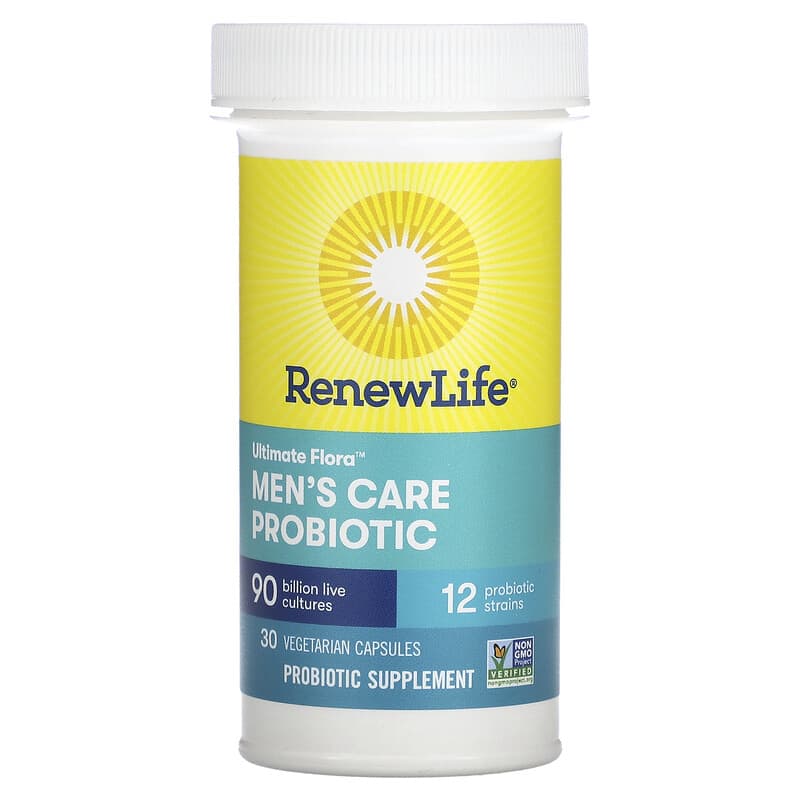 Renew Life, Ultimate Flora, Men's Care Probiotic, 90 Billion Live Cultures, 30 Vegetarian Capsules 631257121257
