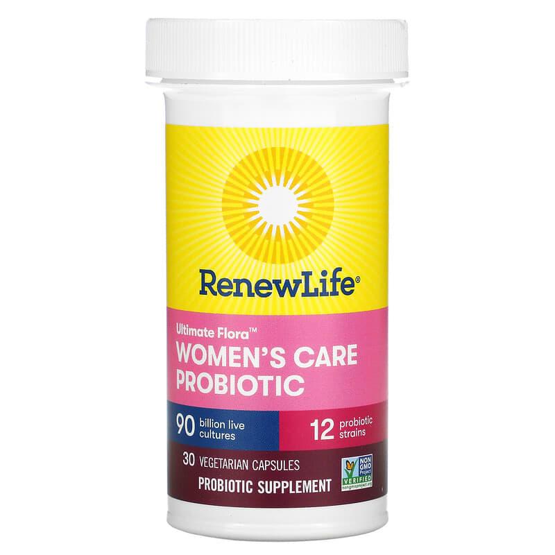 Renew Life, Ultimate Flora, Women's Care Probiotic, 90 Billion Live Cultures, 30 Vegetarian Capsules 631257121004