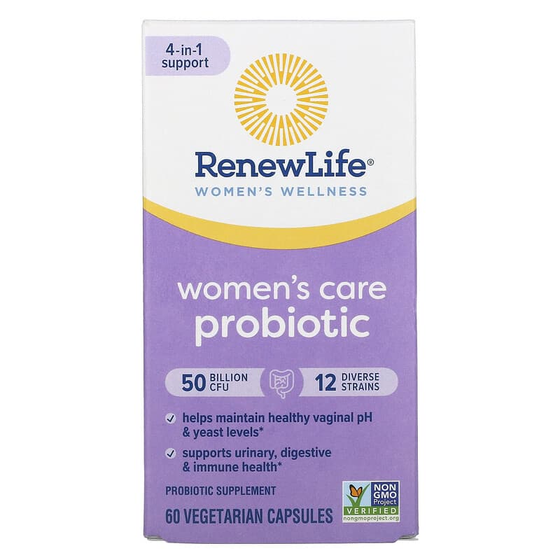 Renew Life Women's Care Probiotic 50 Billion CFU 60 Vegetarian Capsules 631257121196