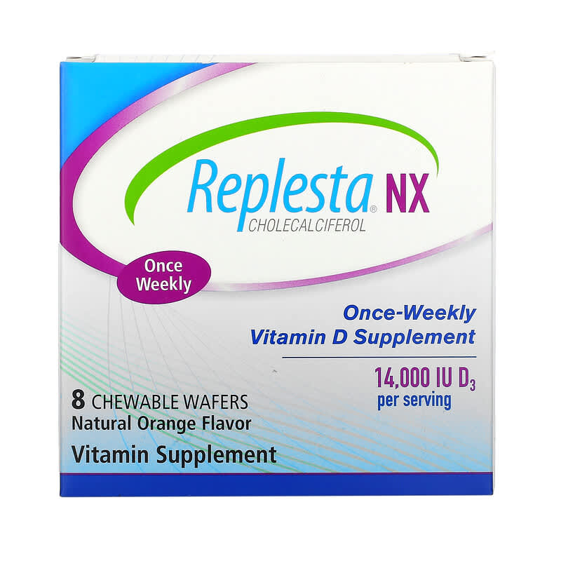 Replesta NX Cholecalciferol Once-Weekly Vitamin D Natural Orange 14,000 IU 8 Chewable Wafers 602359460131