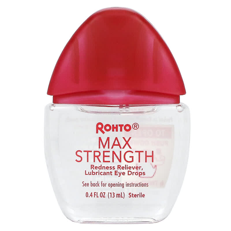 Rohto, Cooling Eye Drops, Max Strength, Maximum Redness Relief, 0.4 fl oz (13 ml) 310742011012