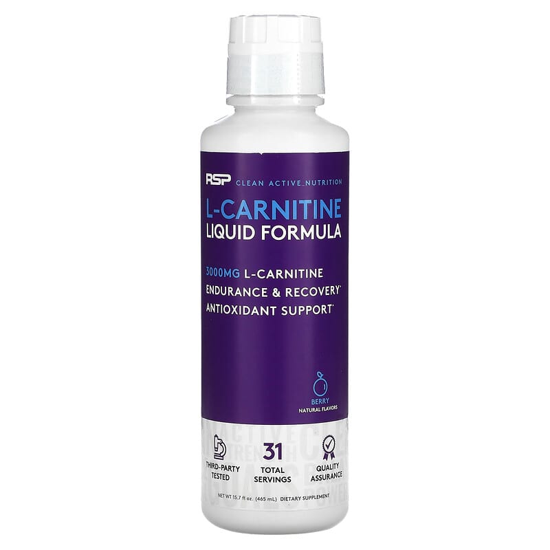 RSP Nutrition L-Carnitine Liquid Formula Berry 3,000 mg 15.7 fl oz (465 ml) 854446006542