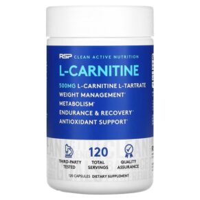 RSP Nutrition L-Carnitine Weight Management 500 mg 120 Capsules 852113002019