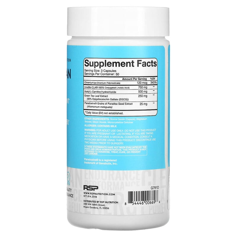 RSP Nutrition, QuadraLean Non-Stim, 150 Capsules 854446006696