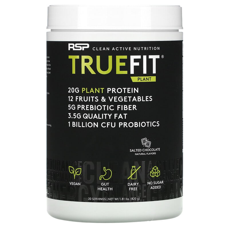 RSP Nutrition TrueFit Plant Protein Shake Salted Chocolate 1.81 lbs (820 g) 850019469011