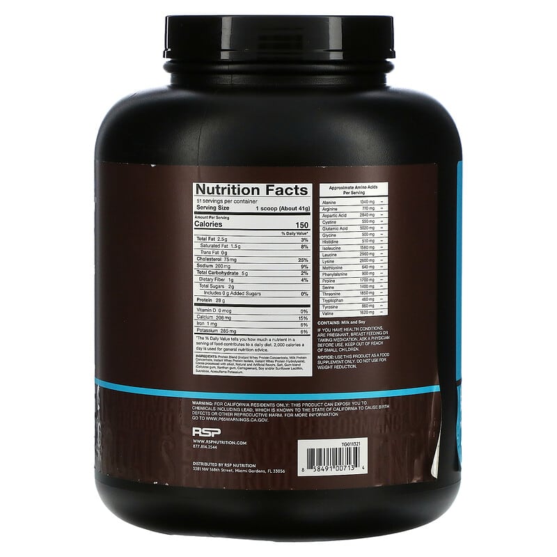 RSP Nutrition, TrueWhey, Chocolate, 4.6 lbs (2.09 kg) 858491007134