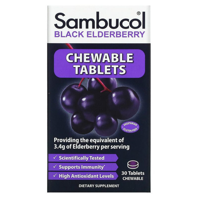 Sambucol Black Elderberry 30 Tablets Chewable 896116001129