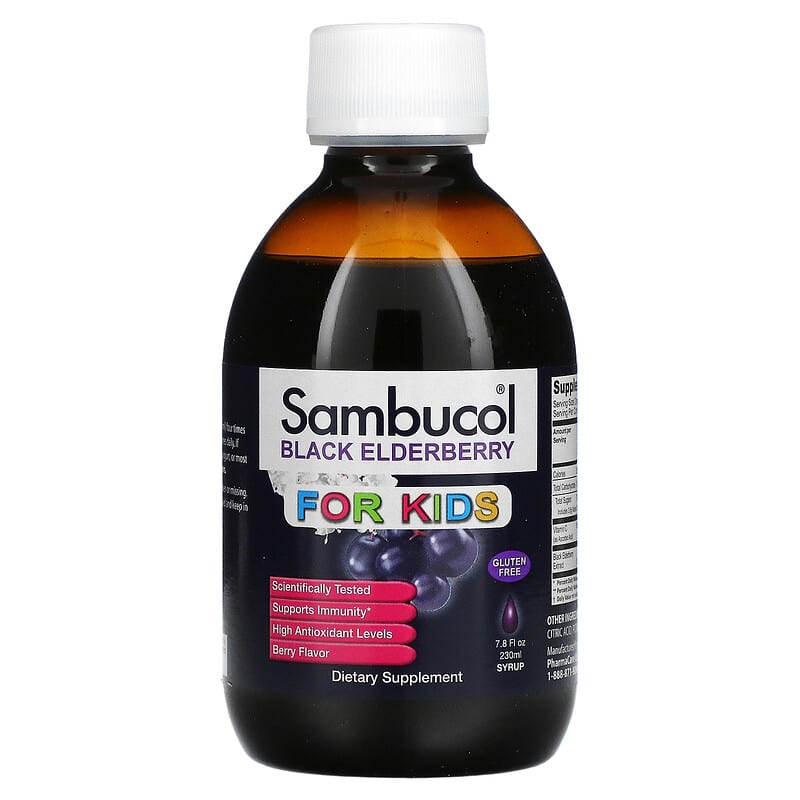 Sambucol, Black Elderberry Syrup, For Kids, Berry Flavor, 7.8 fl oz (230 ml) 896116001211