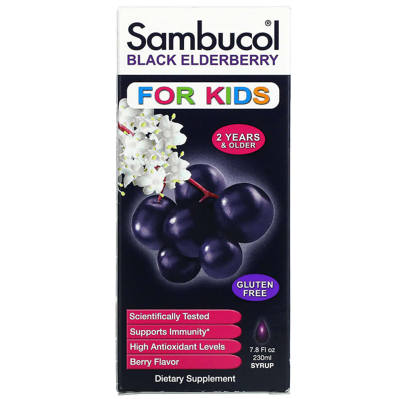 Sambucol Black Elderberry Syrup For Kids Berry Flavor 7.8 fl oz (230 ml) 896116001211