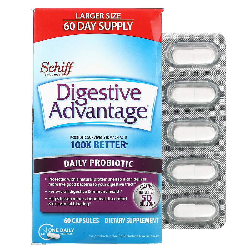 Schiff Digestive Advantage Daily Probiotic 60 Capsules 20525962621