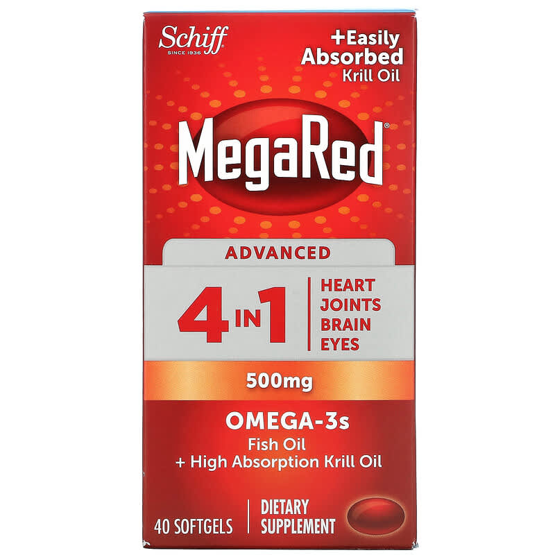 Schiff MegaRed Advanced 4 In 1 Omega-3s 500 mg 40 Softgels 20525981615