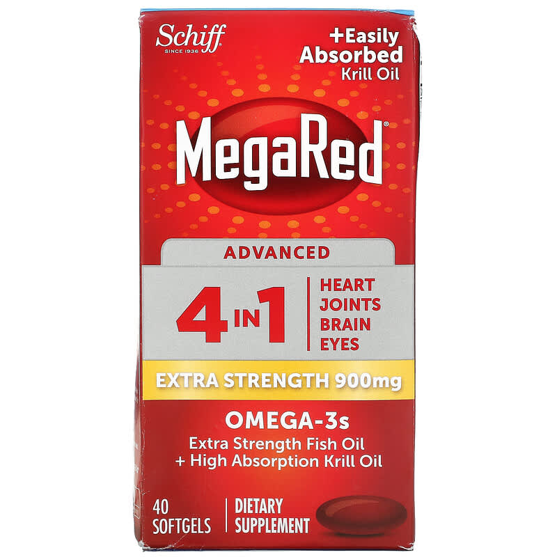 Schiff MegaRed Advanced 4 In 1 Omega-3s Extra Strength 900 mg 40 Softgels 20525963994