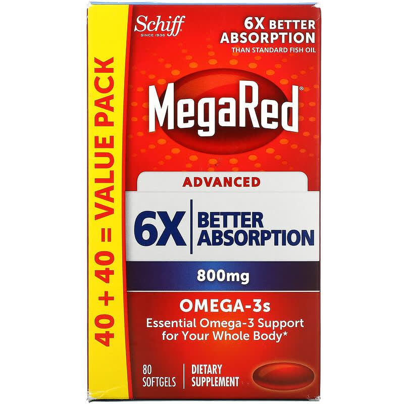 Schiff MegaRed Advanced 800 mg 80 Softgels 20525974136