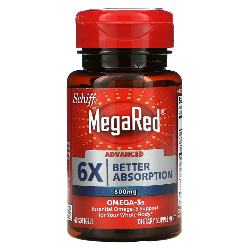 Schiff, MegaRed, Advanced Omega-3s, 800 mg, 40 Softgels 20525974129