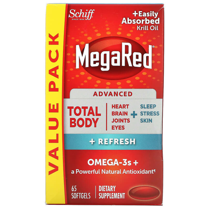 Schiff MegaRed Advanced Total Body + Refresh 65 Softgels 20525107138