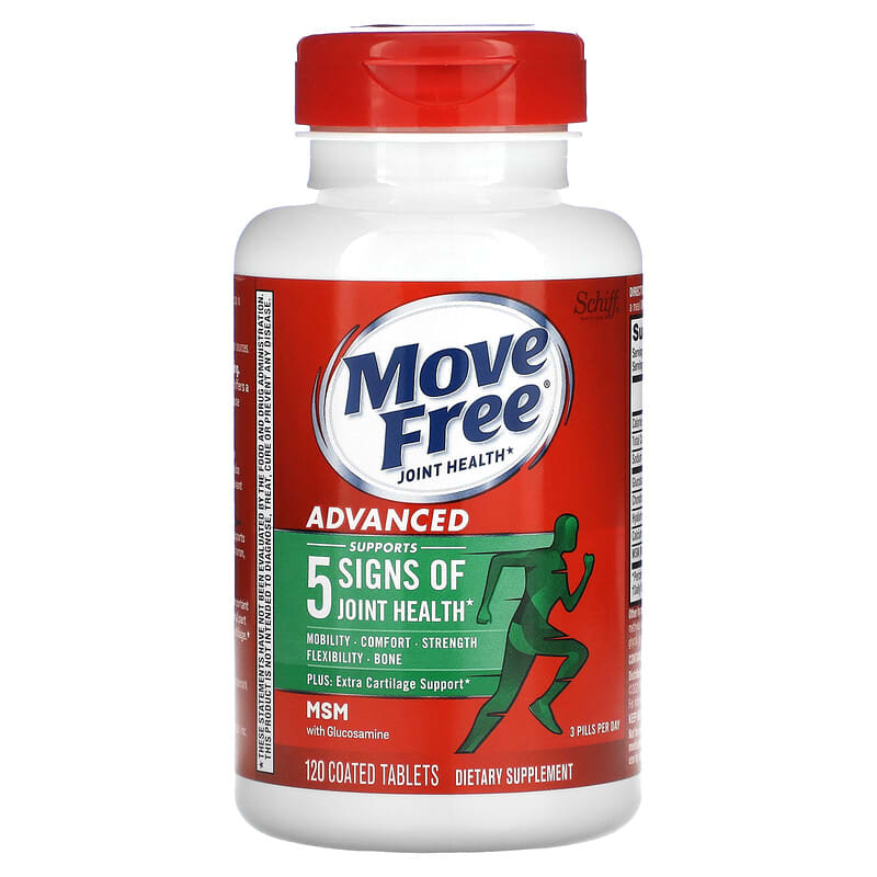 Schiff, Move Free Joint Health, Advanced Plus MSM with Glucosamine, 120 Coated Tablets 20525118684