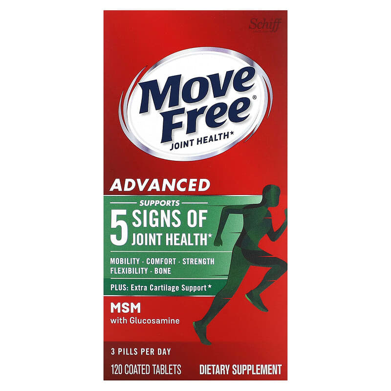 Schiff Move Free Joint Health Advanced Plus MSM with Glucosamine 120 Coated Tablets 20525118684