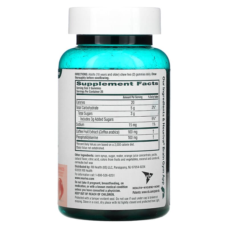 Schiff, Neuriva Brain Performance, Original, Strawberry, 50 Gummies 647865195009