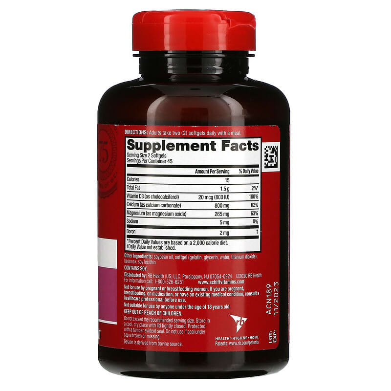 Schiff, Super Calcium Plus Magnesium, 90 Softgels 20525113429