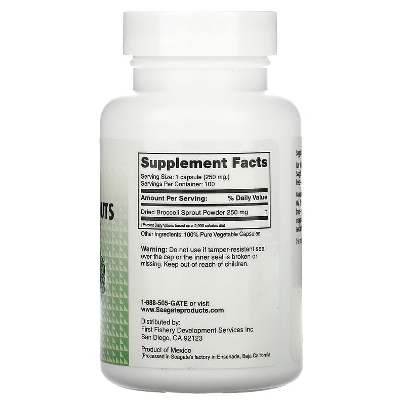 Seagate, Broccoli Sprouts, 250 mg, 100 V Capsules 19277000354
