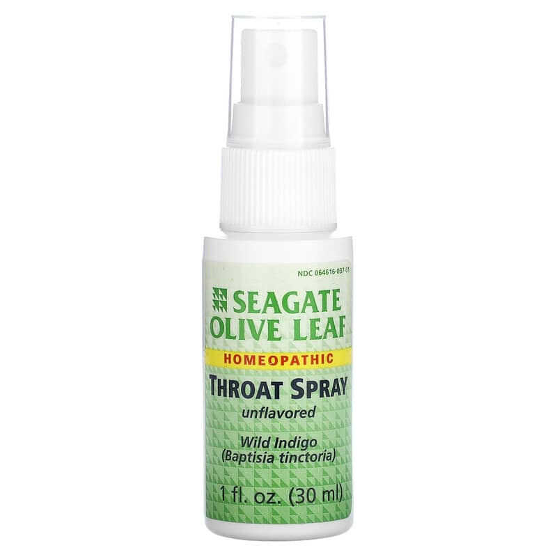 Seagate, Olive Leaf Throat Spray, Unflavored, 1 fl oz (30 ml) 19277000392