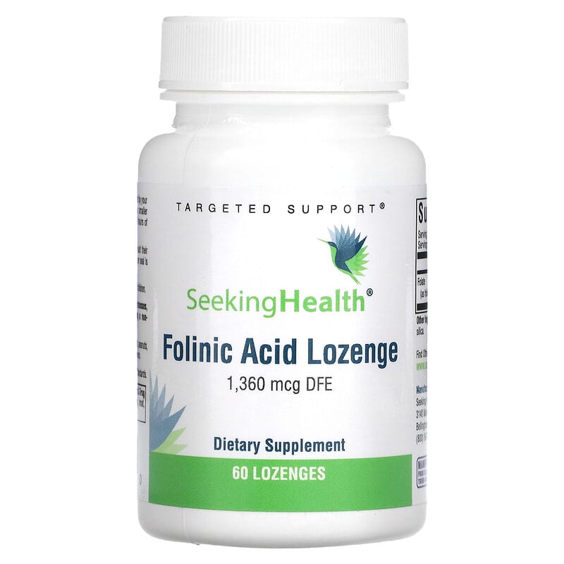 Seeking Health Folinic Acid Lozenge 1,360 mcg DFE 60 Lozenges 810007520360