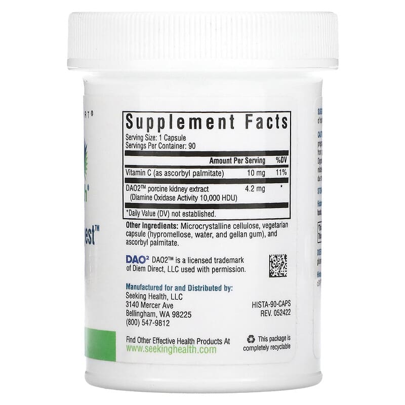 Seeking Health, Histamine Digest, 90 Capsules 810007520452